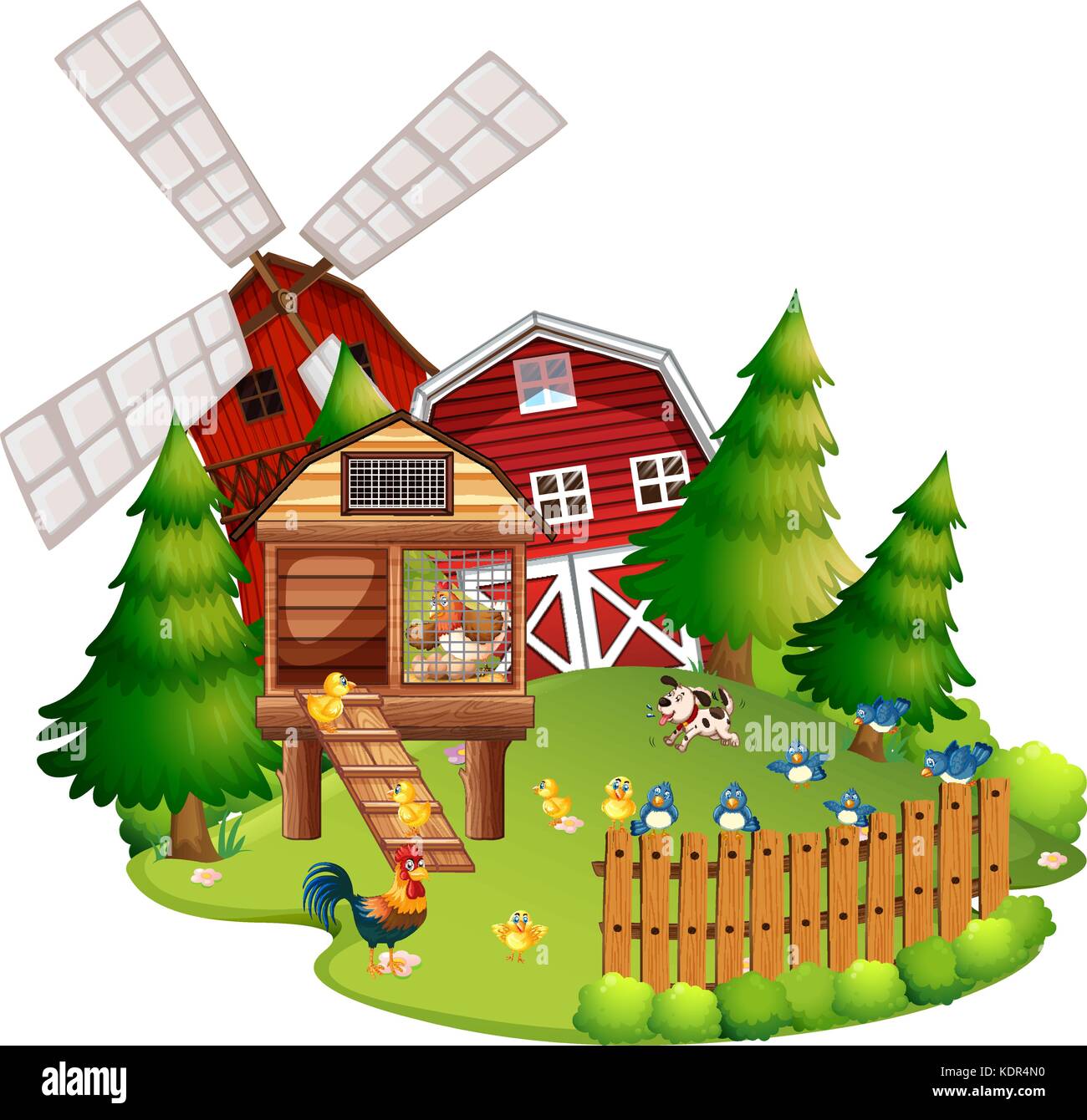 Farm animals on the farm illustration Stock Vector Image & Art - Alamy