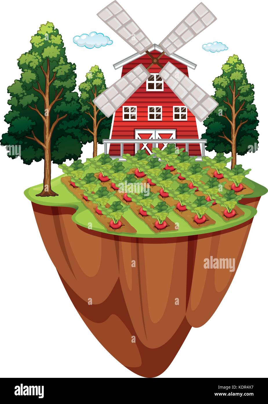 Farmyard with vegetable garden illustration Stock Vector Image & Art ...
