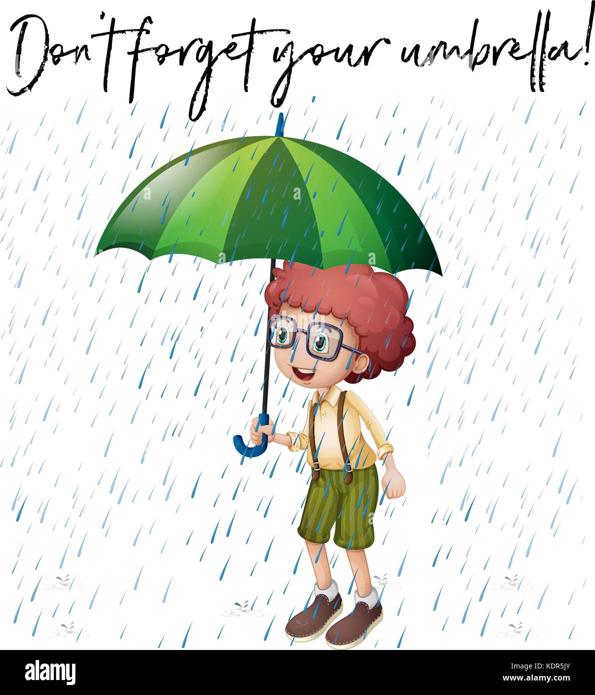 Boy with umbrella Stock Vector Images Alamy