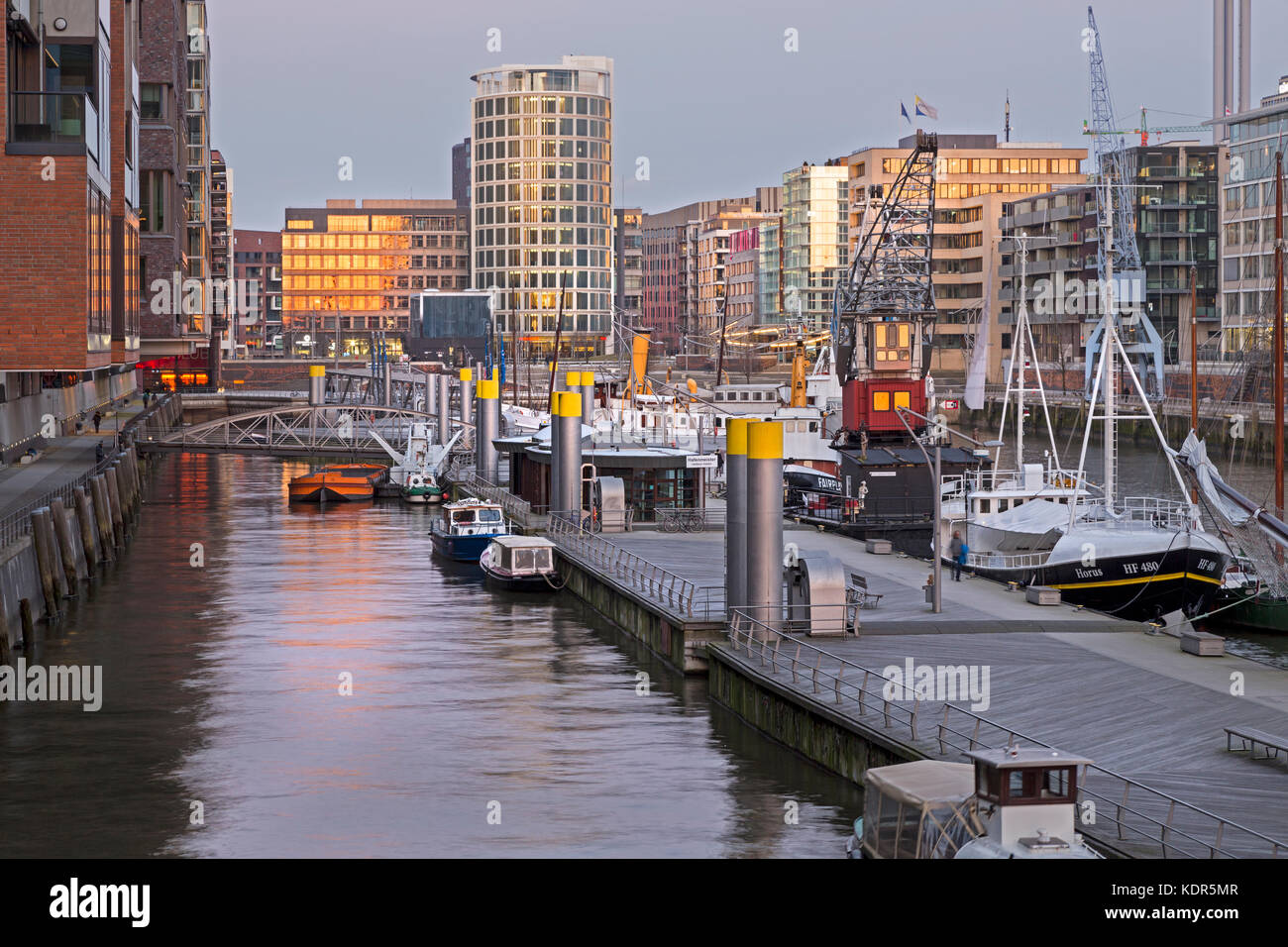 Office and residential buildings on Kaiserkai, museum harbor, Hafencity, Hamburg, Germany, Europe Stock Photo