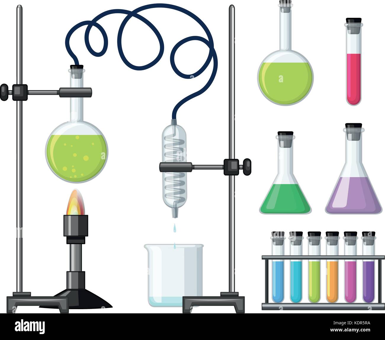 Different science containers and equipments illustration Stock Vector ...