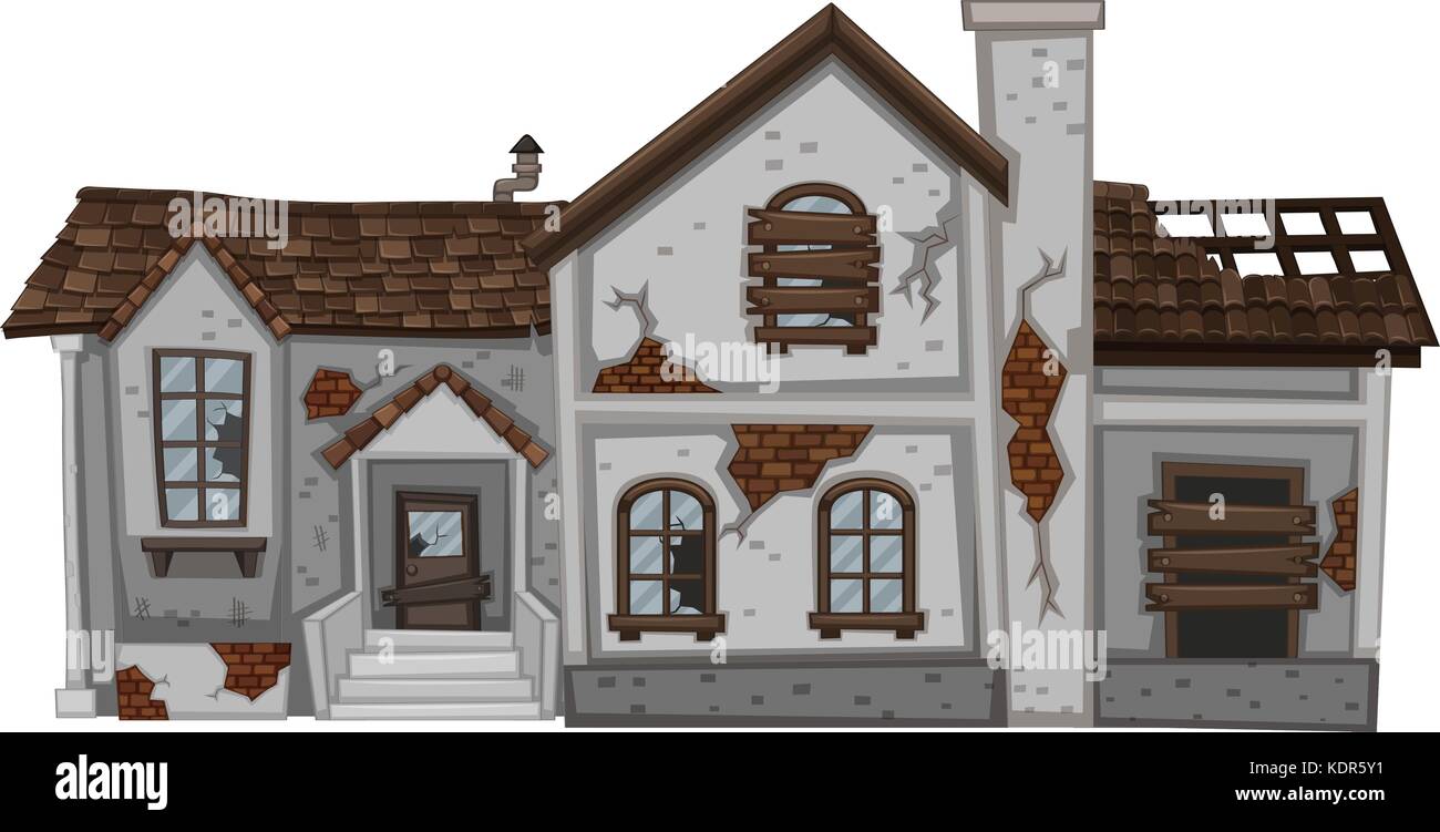 Old destroyed house Stock Vector Images - Alamy