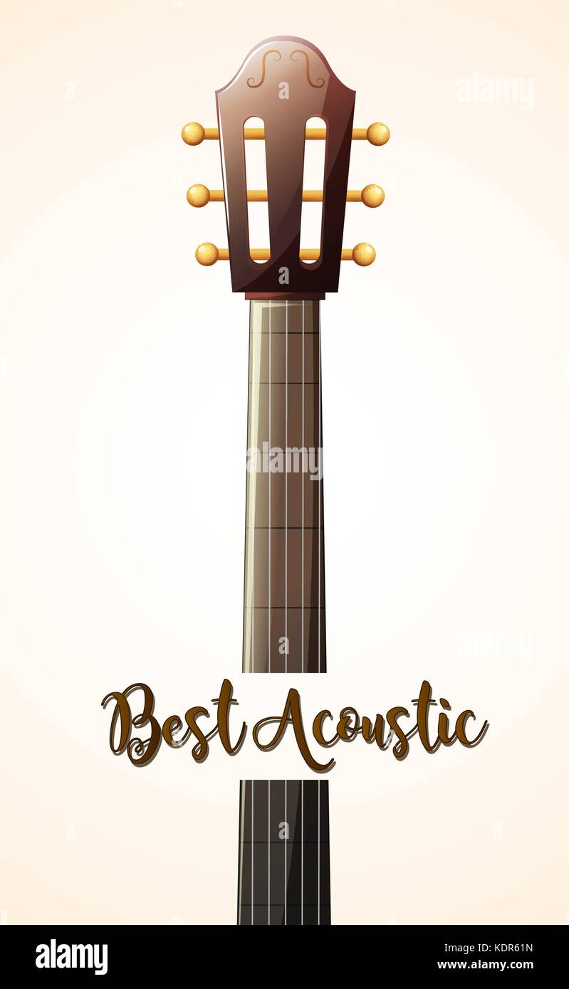 Acoustic guitar with word best acoustic illustration Stock Vector Image