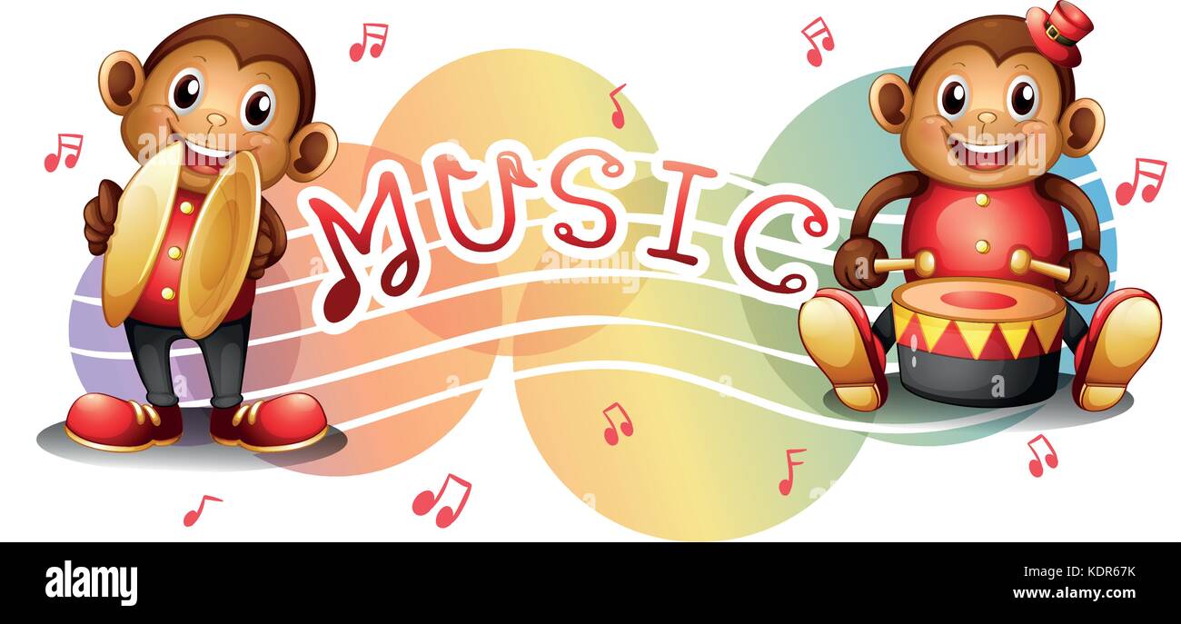 Monkey monkeys drum Cut Out Stock Images & Pictures Alamy