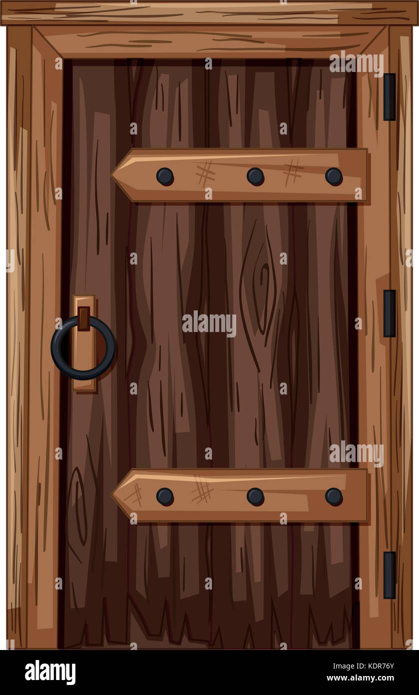 Wooden door in old fashioned style illustration Stock Vector Image ...