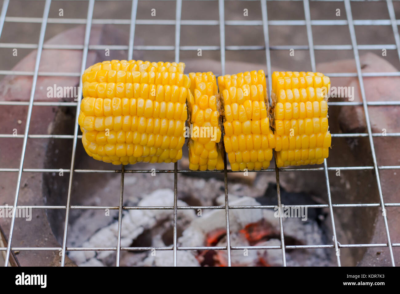 Cooking several fresh yellow brown golden corn cobs Stock Photo - Alamy