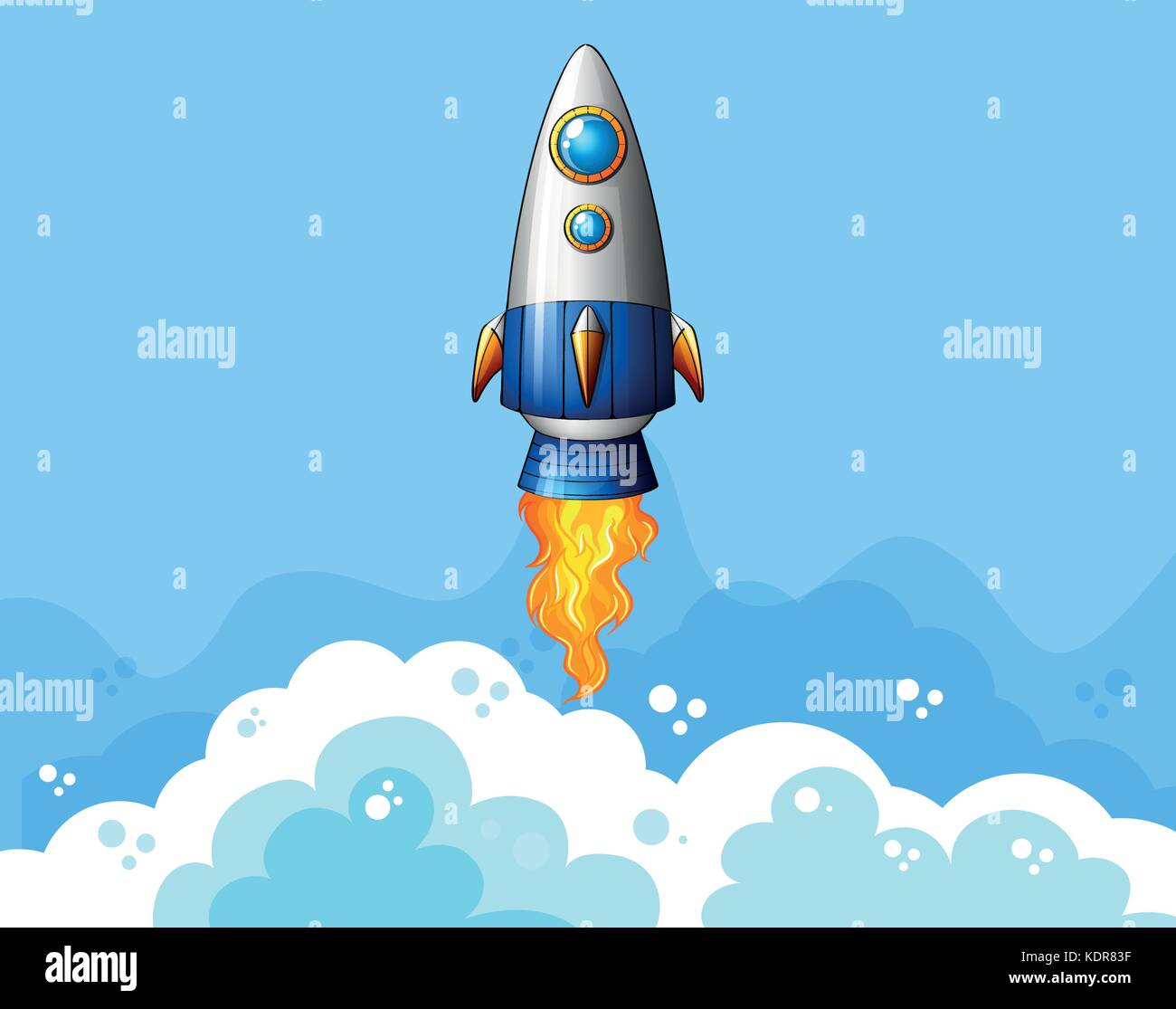 Rocket flying in the sky illustration Stock Vector Image & Art - Alamy