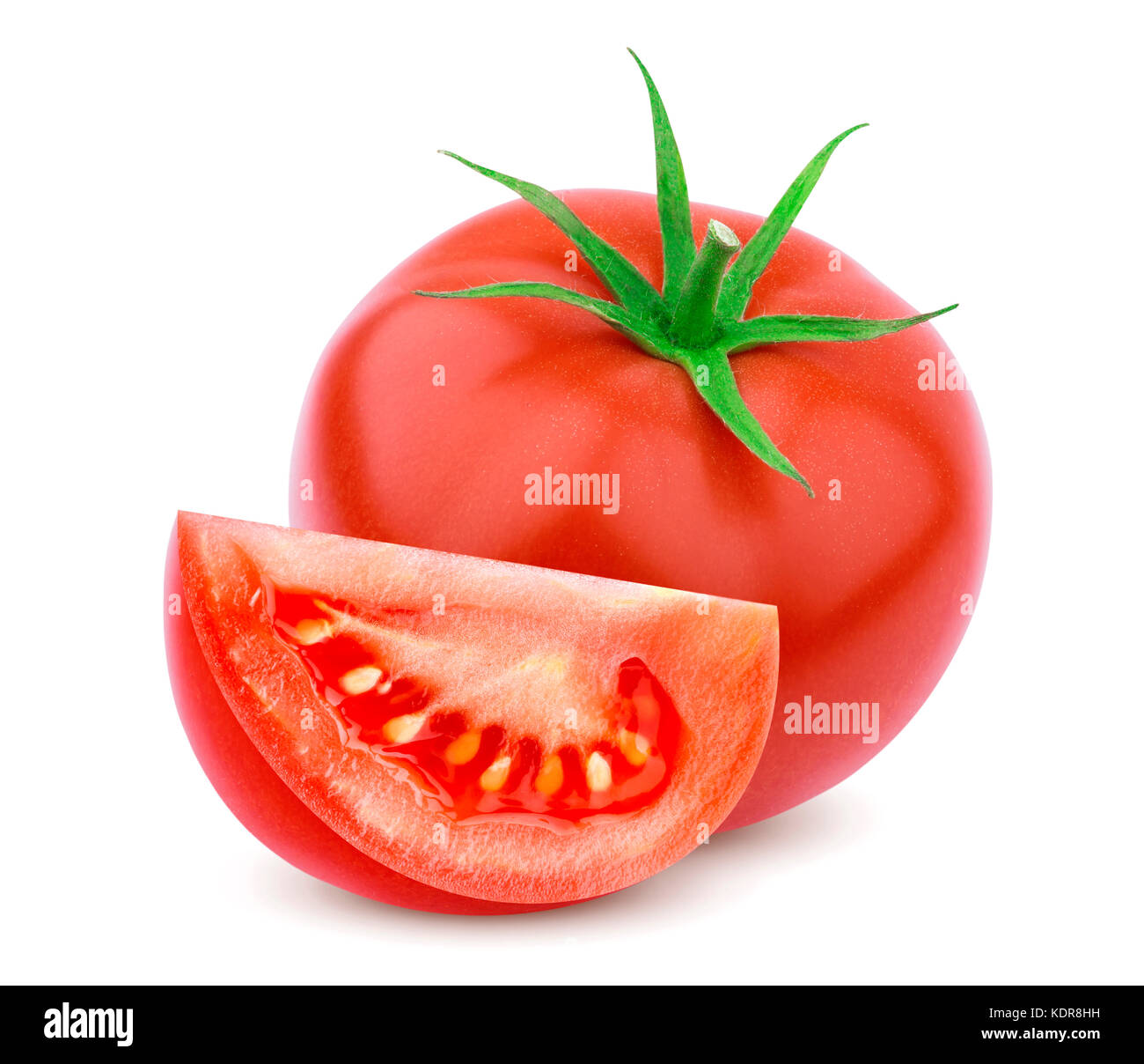 Single tomato isolated on white background Stock Photo