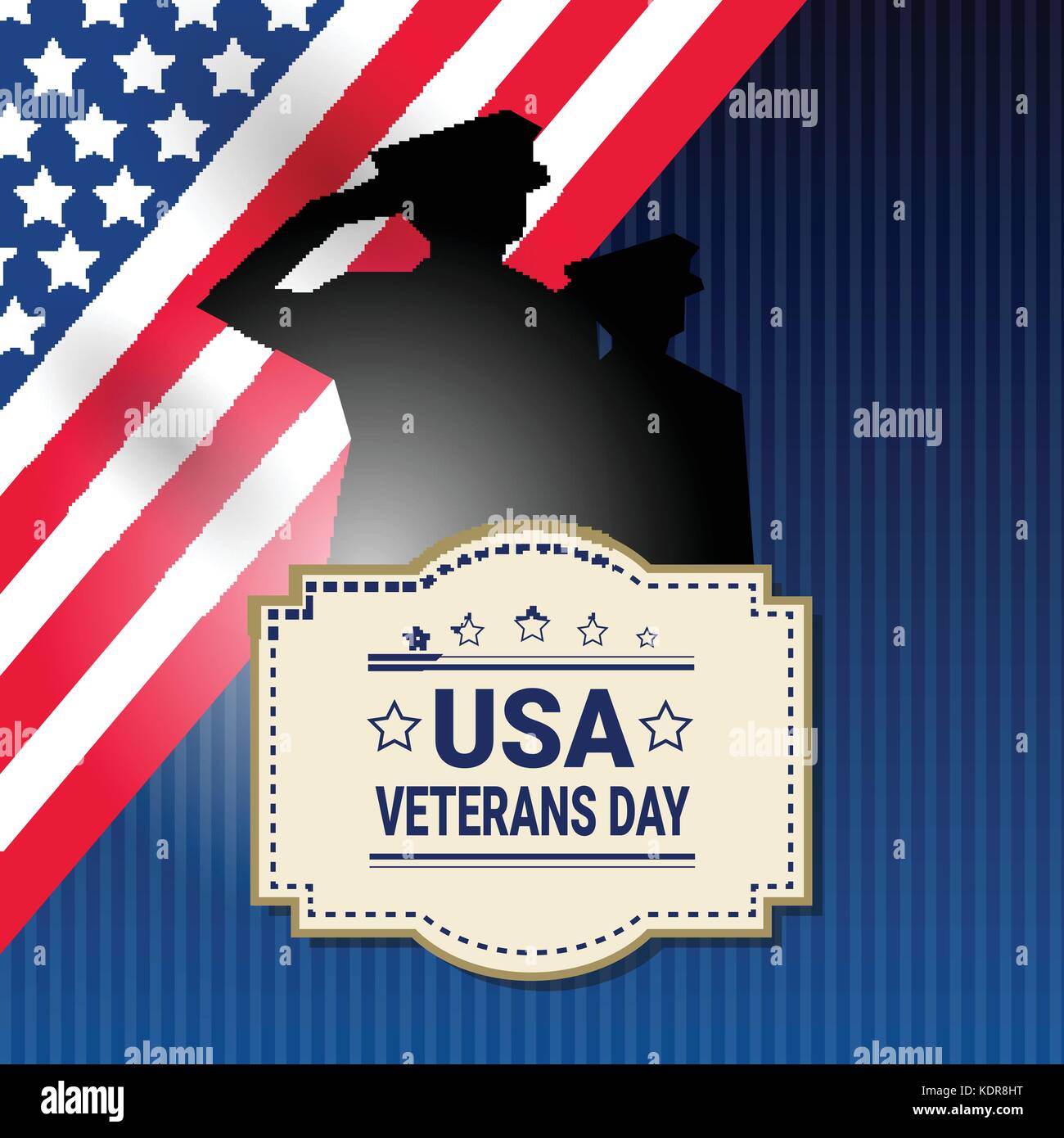 Veterans Day Celebration National American Holiday Banner With Soldier ...