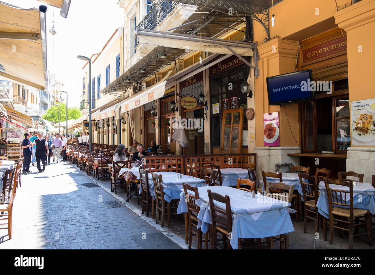 Cafe Restaurant Taverna Plaka Athens Greece Stock Photo