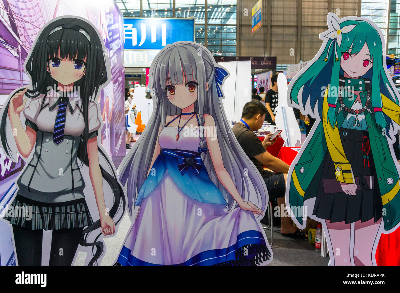 Cardboard cut-outs of Japanese anime characters, displayed in Shenzhen, China Stock Photo