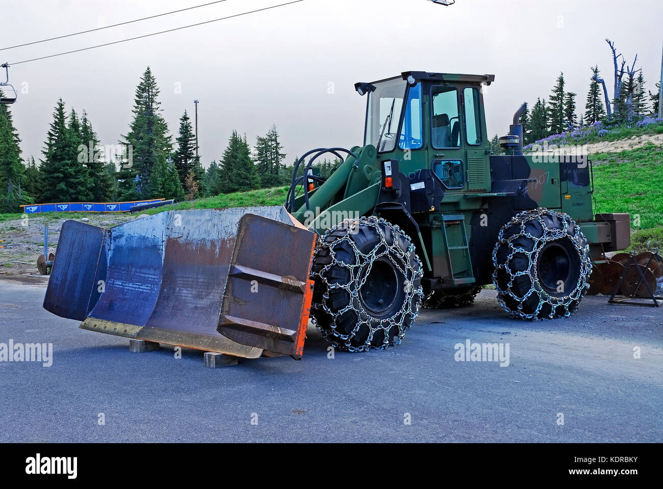Snow chain on tractor tires Stock Photo Alamy
