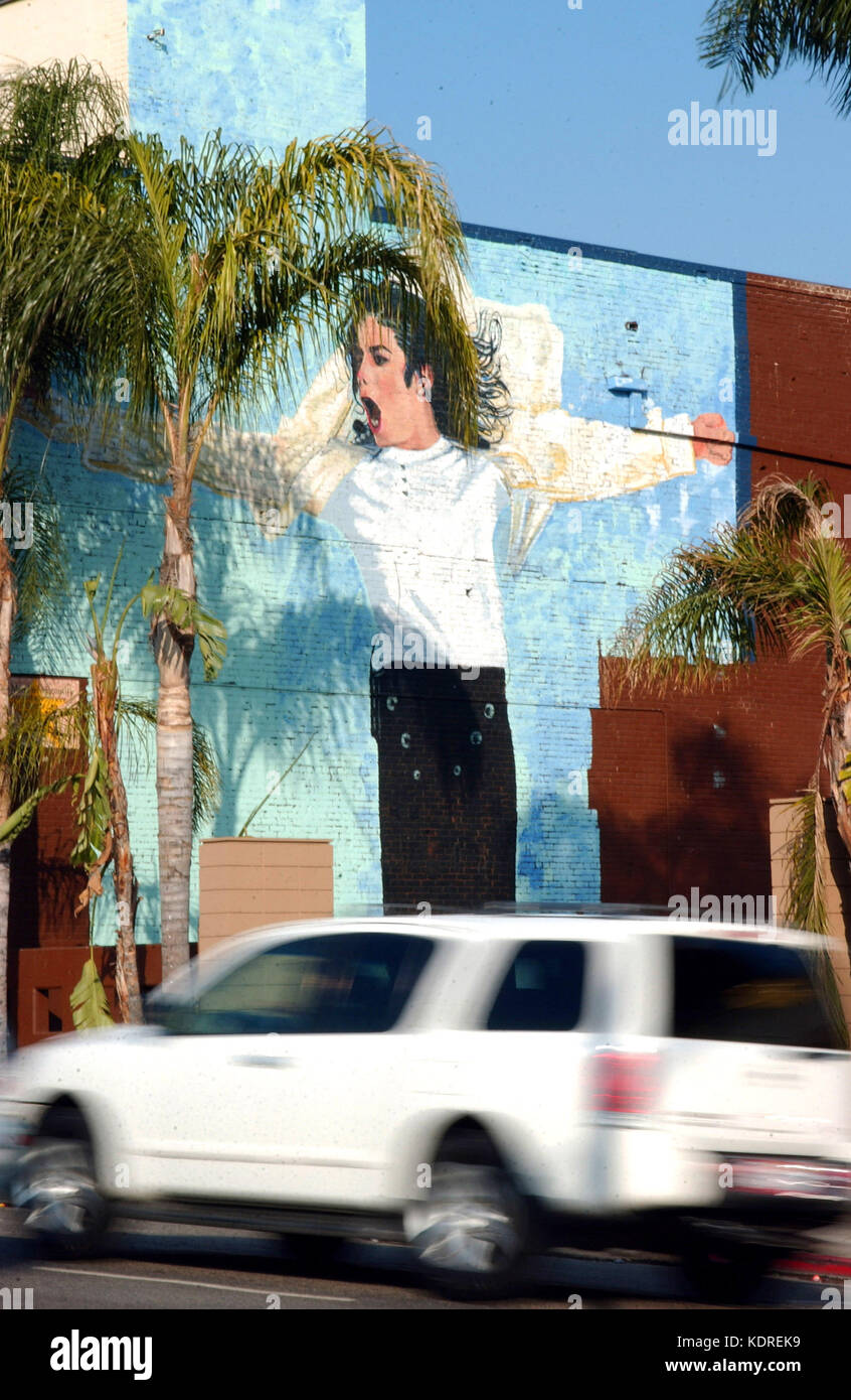Los Angeles, 20/11/2009 - Los Angeles murals -  Michael Jackson mural, in Cahuenga Blvd. with Hollywood Blvd. Stock Photo