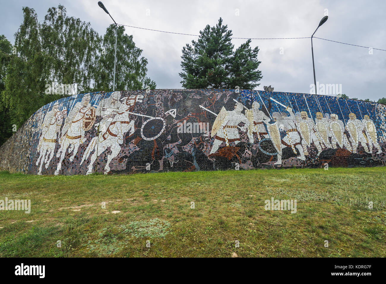 Mosaic of Battle of Cedynia next to Czcibor Mount near Cedynia town