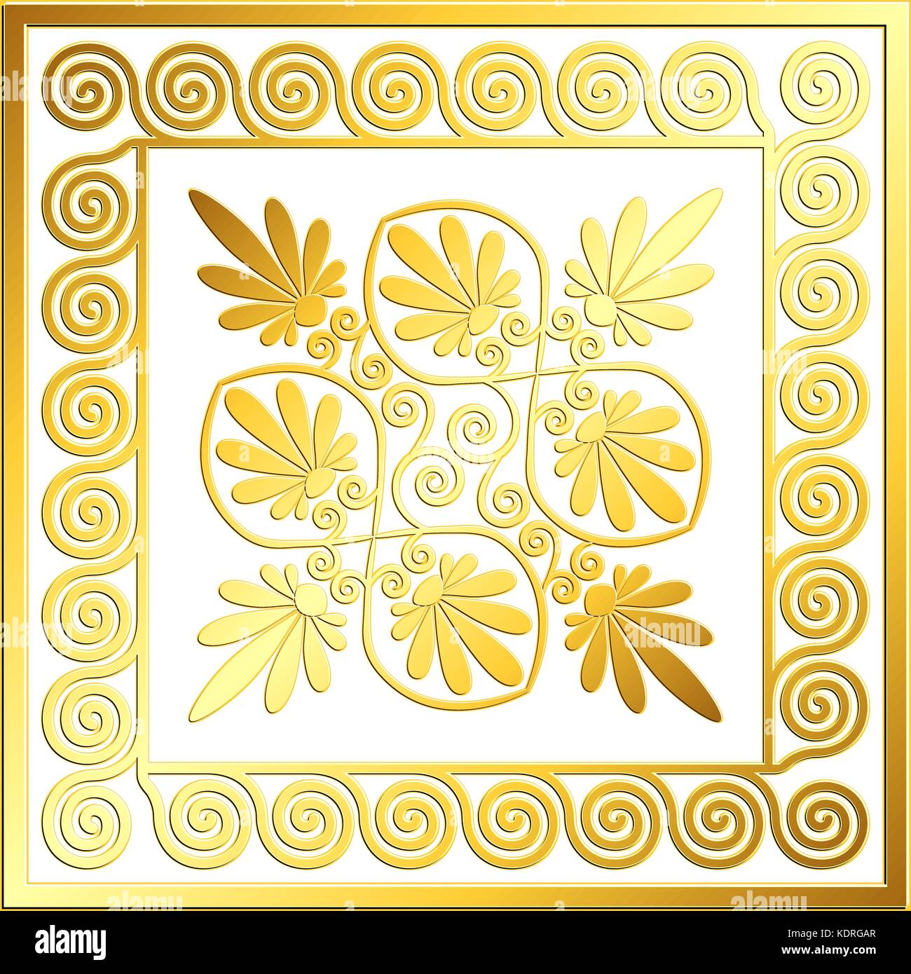 Traditional vintage gold Greek ornament, Meander Stock Vector Image ...
