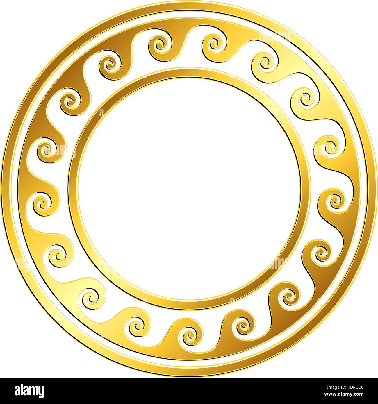 Traditional vintage gold Greek ornament, Meander Stock Vector Image ...