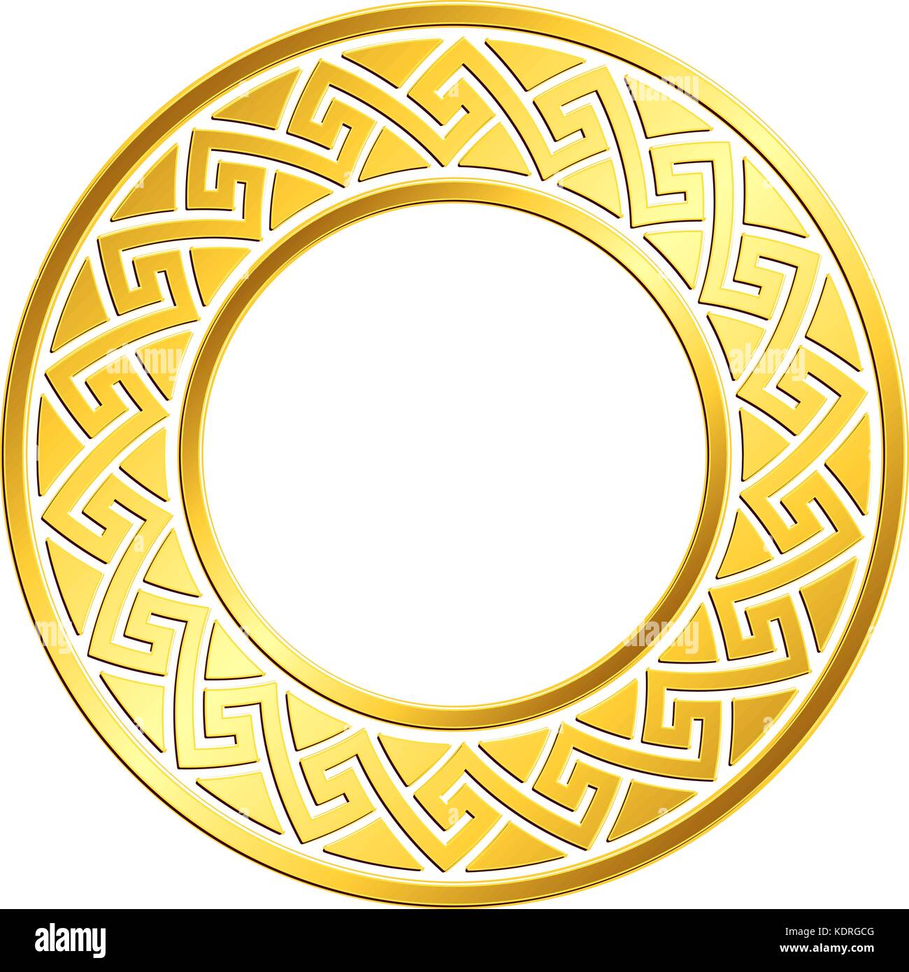 Traditional vintage gold Greek ornament, Meander Stock Vector Image ...