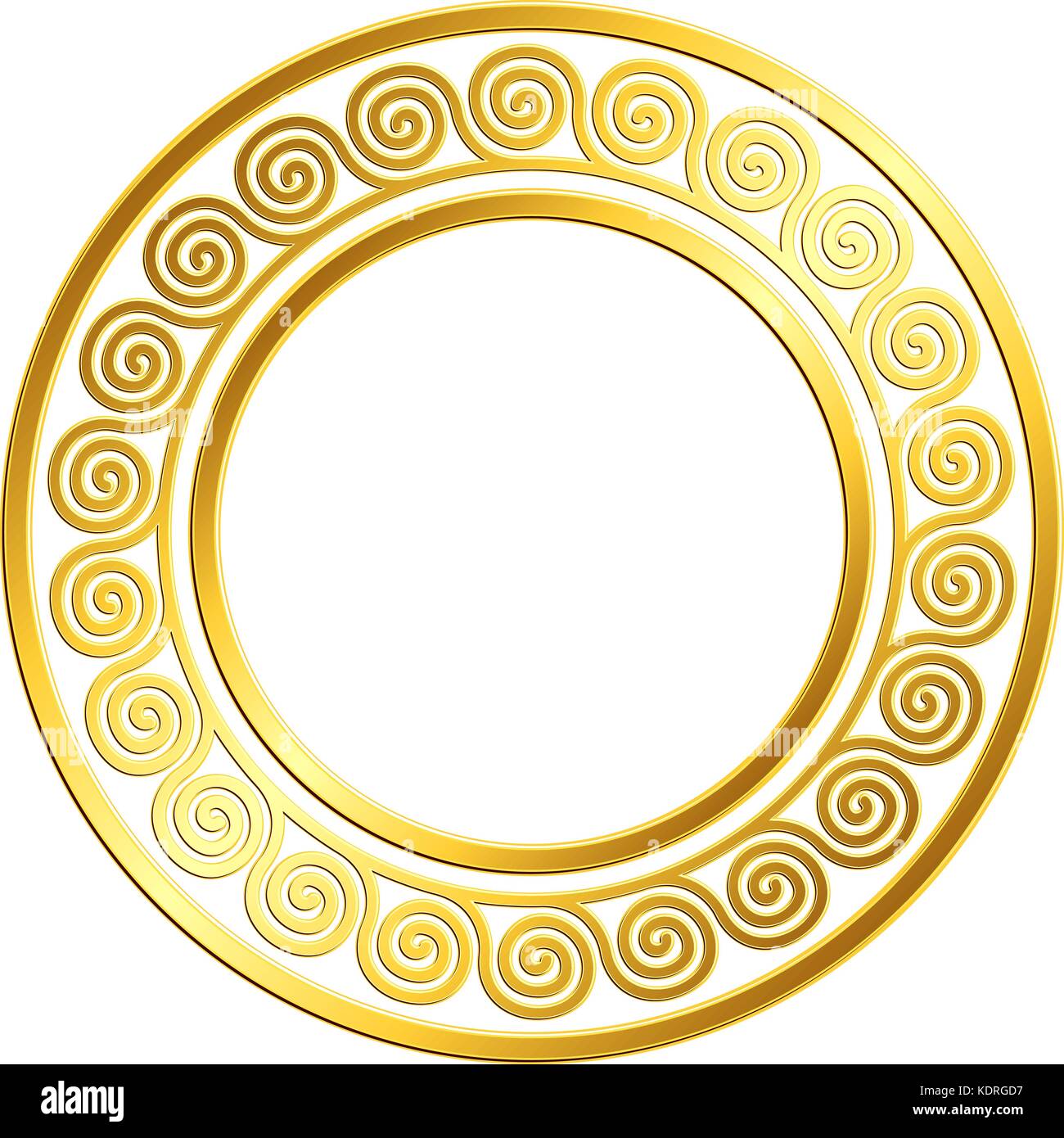 Traditional vintage gold Greek ornament, Meander Stock Vector Image ...