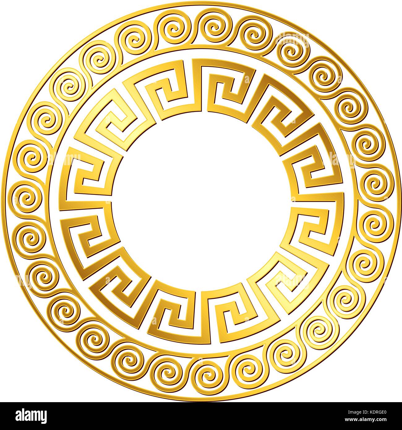 Traditional vintage gold Greek ornament, Meander Stock Vector Image ...