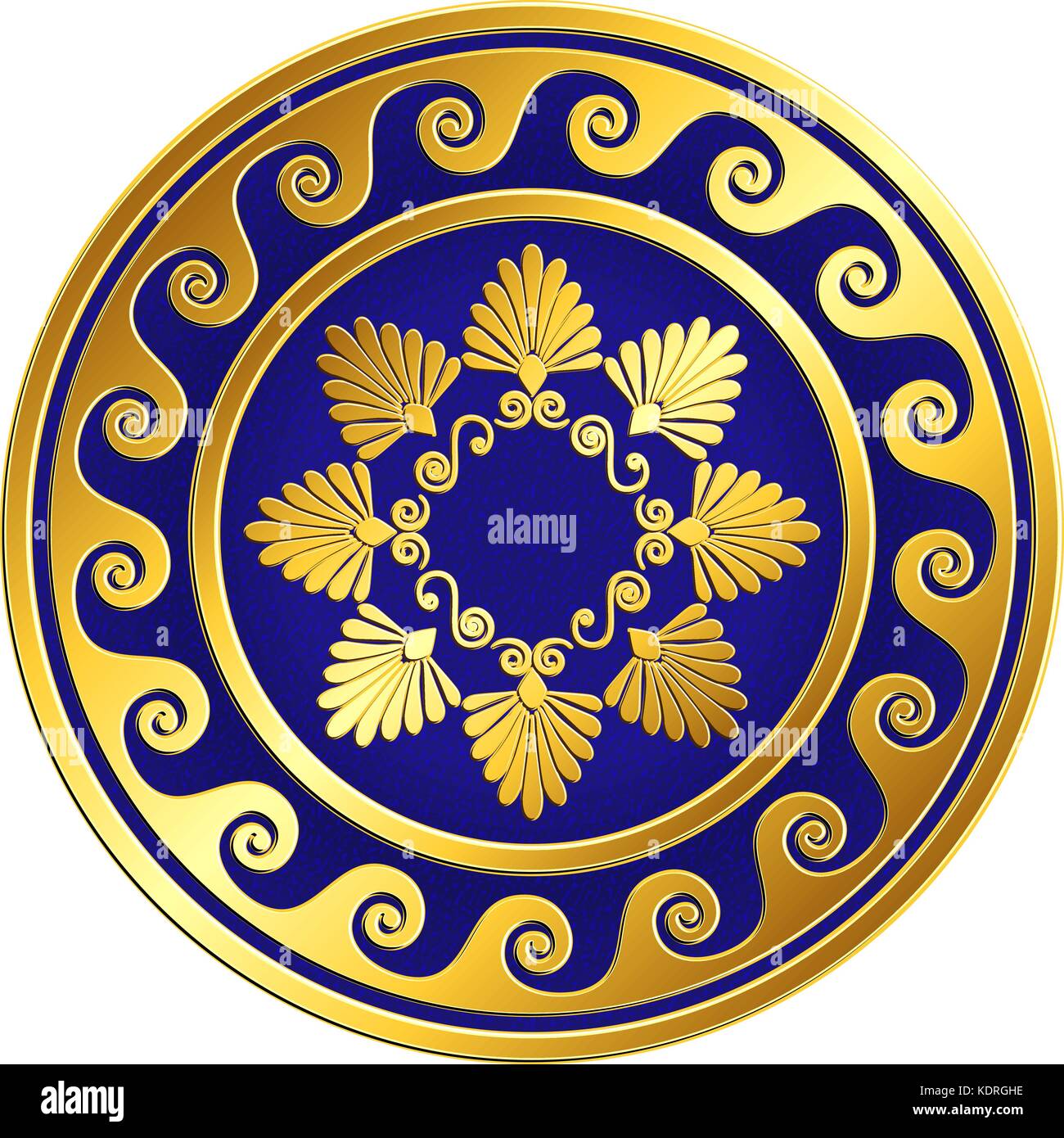 vector Traditional vintage gold Greek ornament, Meander Stock Vector ...