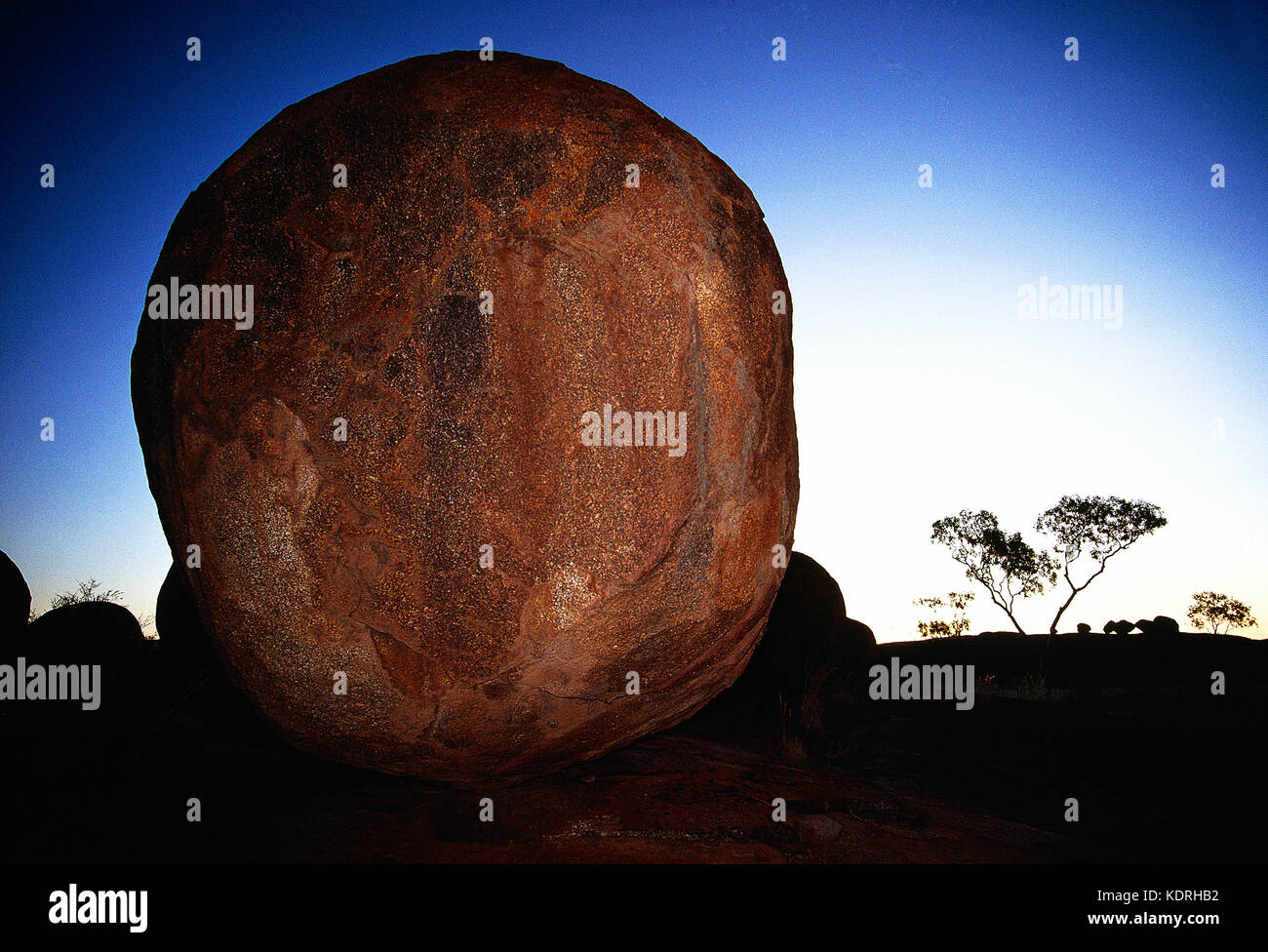 Australia. Northern Territory. Tennant Creek. Devil's Marbles rock formation. Stock Photo