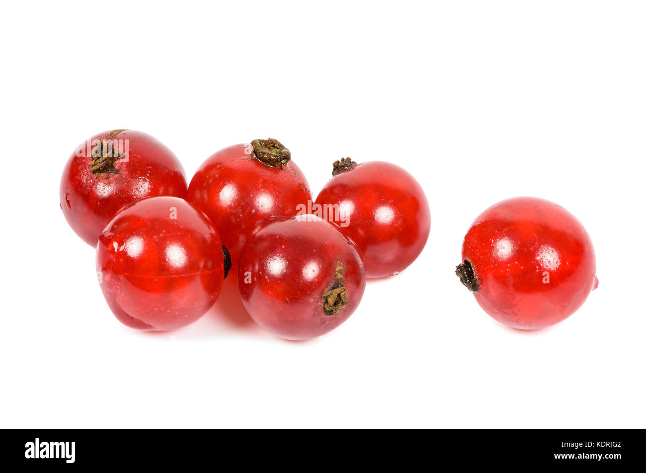 Closeup of red currants isolated on white background with clipping path Stock Photo