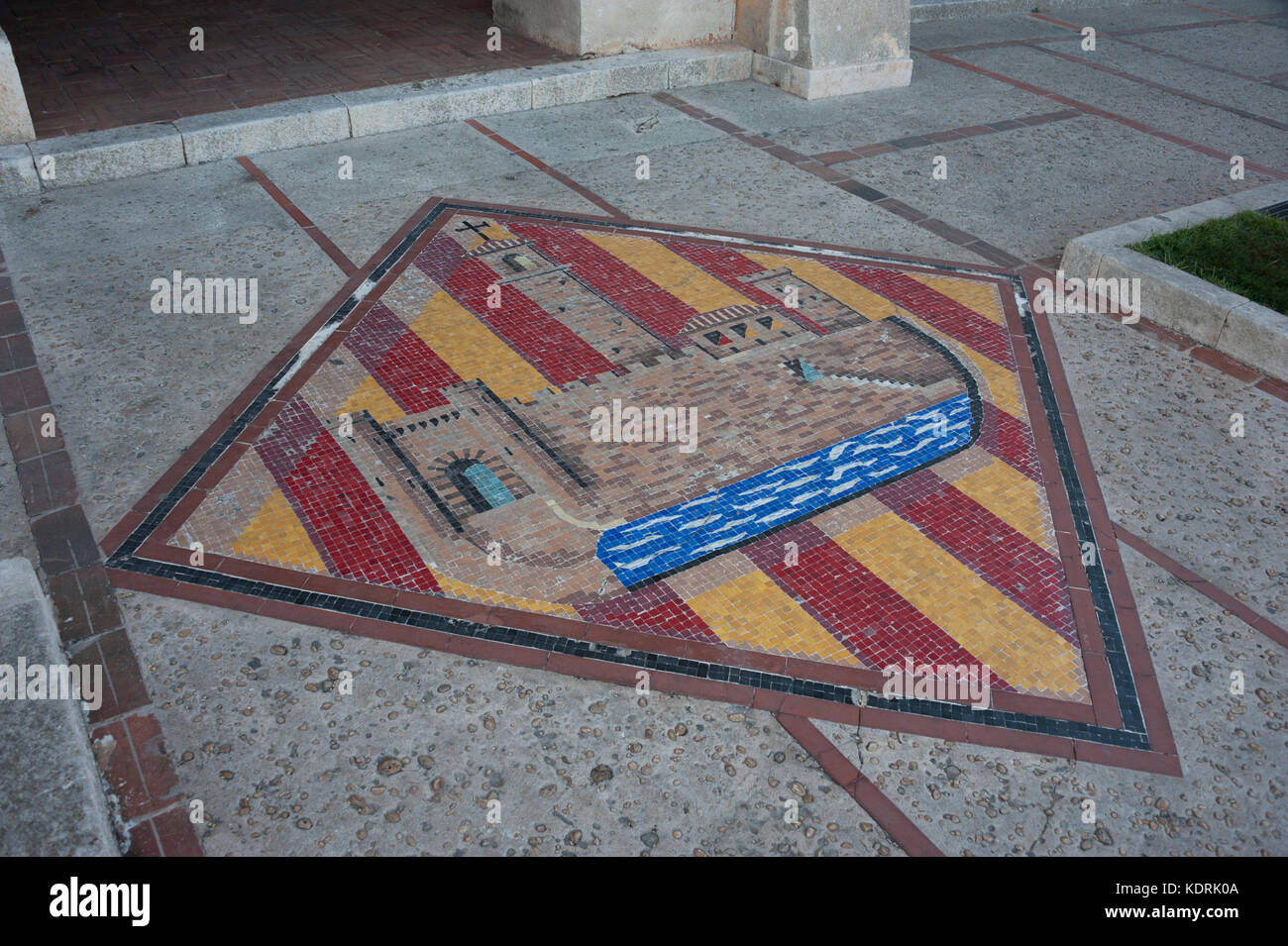 Coat of arms of the city of Ciutadella de Menorca, Balearic Islands, Spain Stock Photo