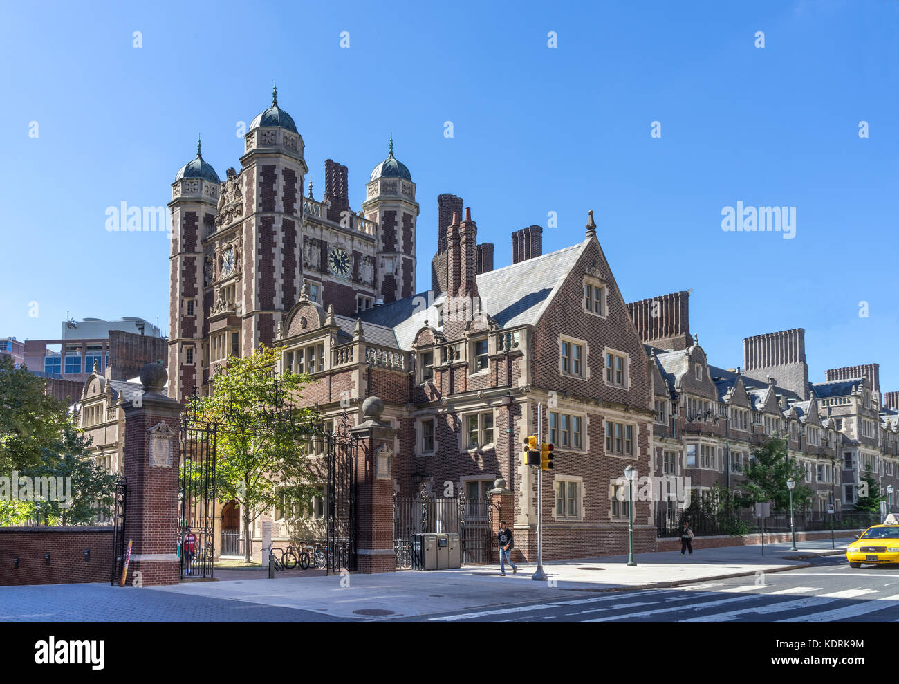 Philadelphia, Pennsylvania USA - Oct 1 , 2017 - University of Pennsylvania, Quadrangle (dormitory) from Spruce Street. Stock Photo