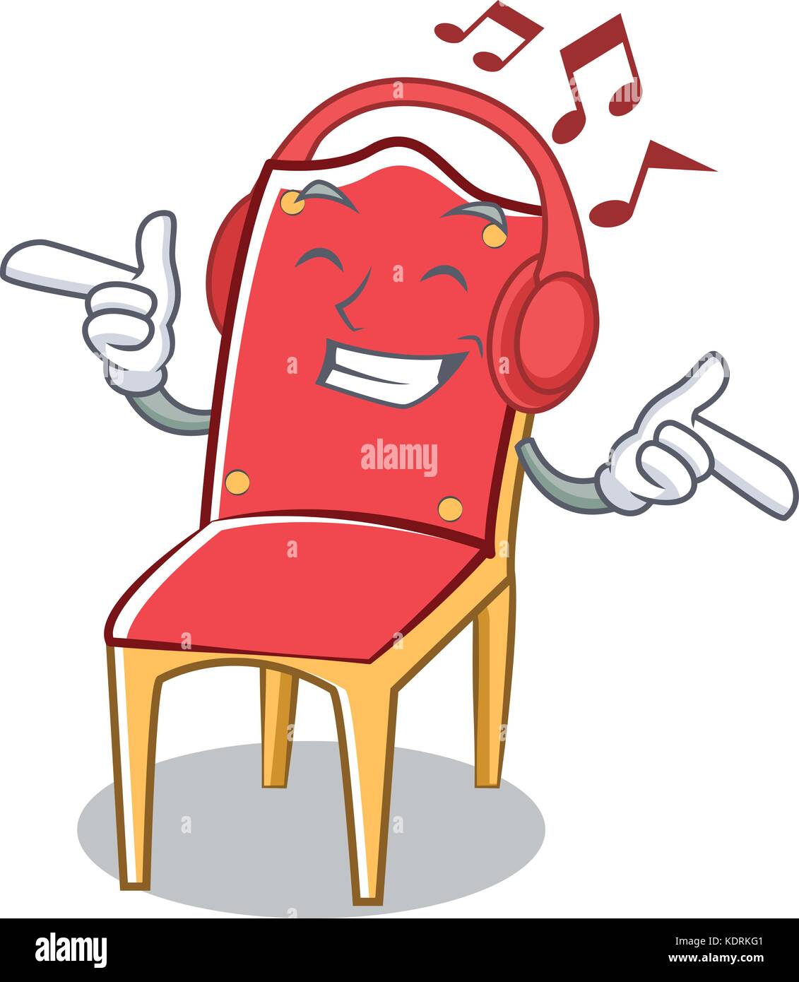Listening music chair character cartoon collection Stock Vector Image ...