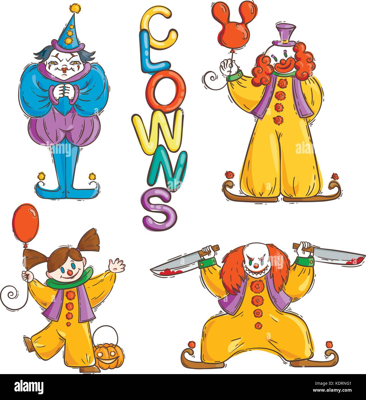 Killer Clowns Stock Vector Images Alamy