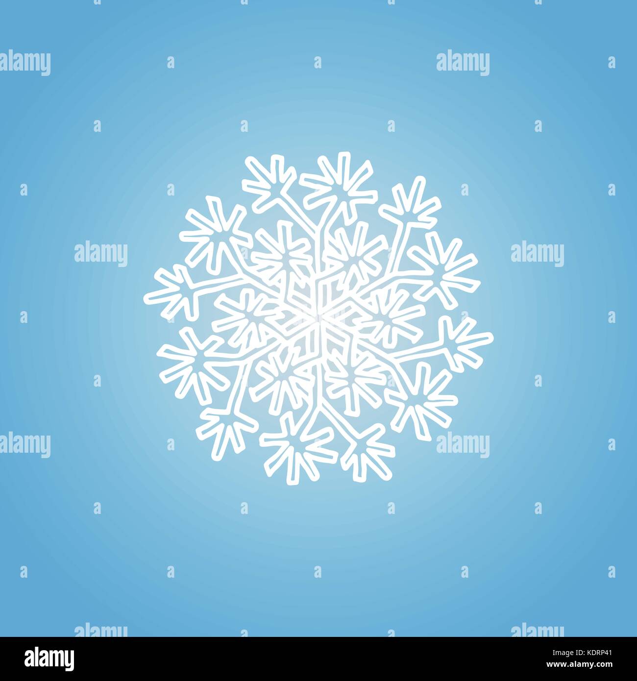 Winter white snowflake on blue background. Christmas element. Vector ...