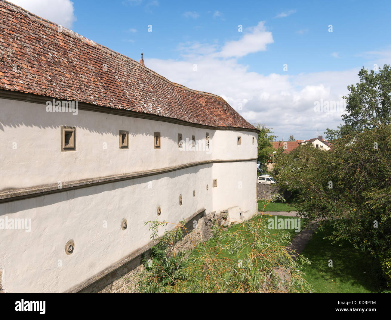 Outside view of the town walls, Rothenburg ob der Tauber, Bavaria, Germany, Europe Stock Photo