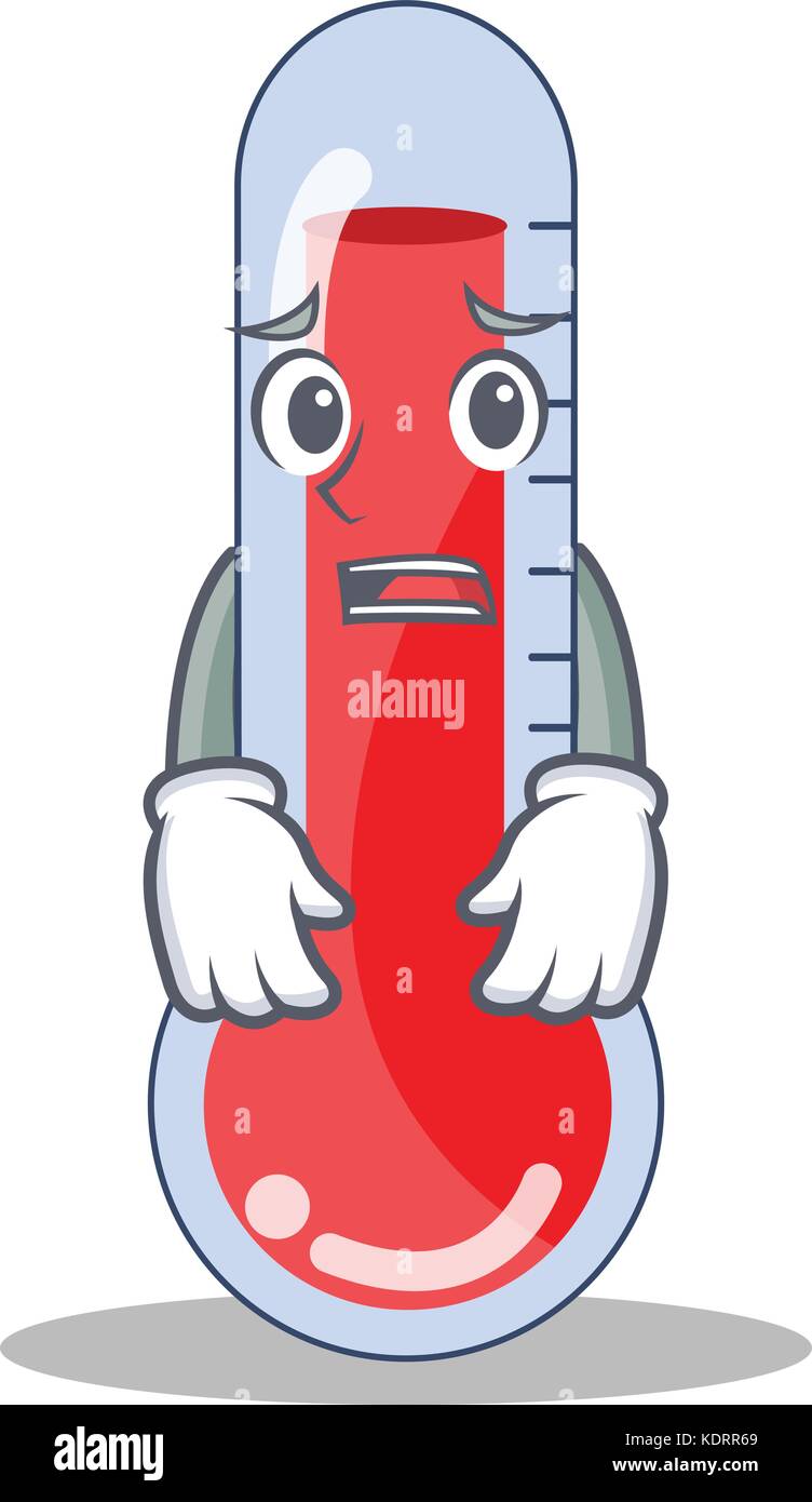 Afraid thermometer character cartoon collection Stock Vector