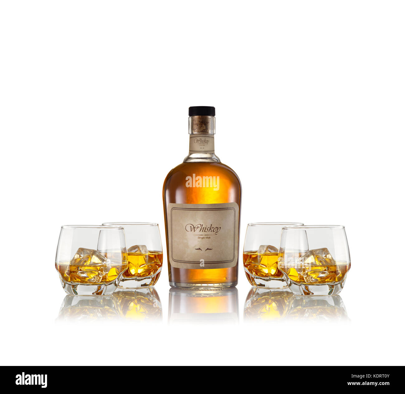 whiskey on white Stock Photo