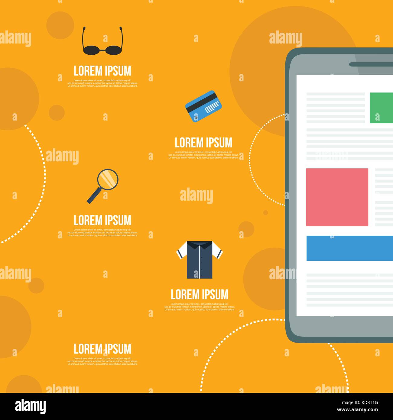 Mobile marketing style flat collection Stock Vector Image & Art - Alamy