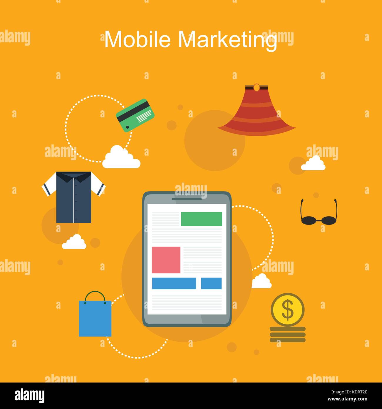 Mobile marketing style flat collection Stock Vector Image & Art - Alamy