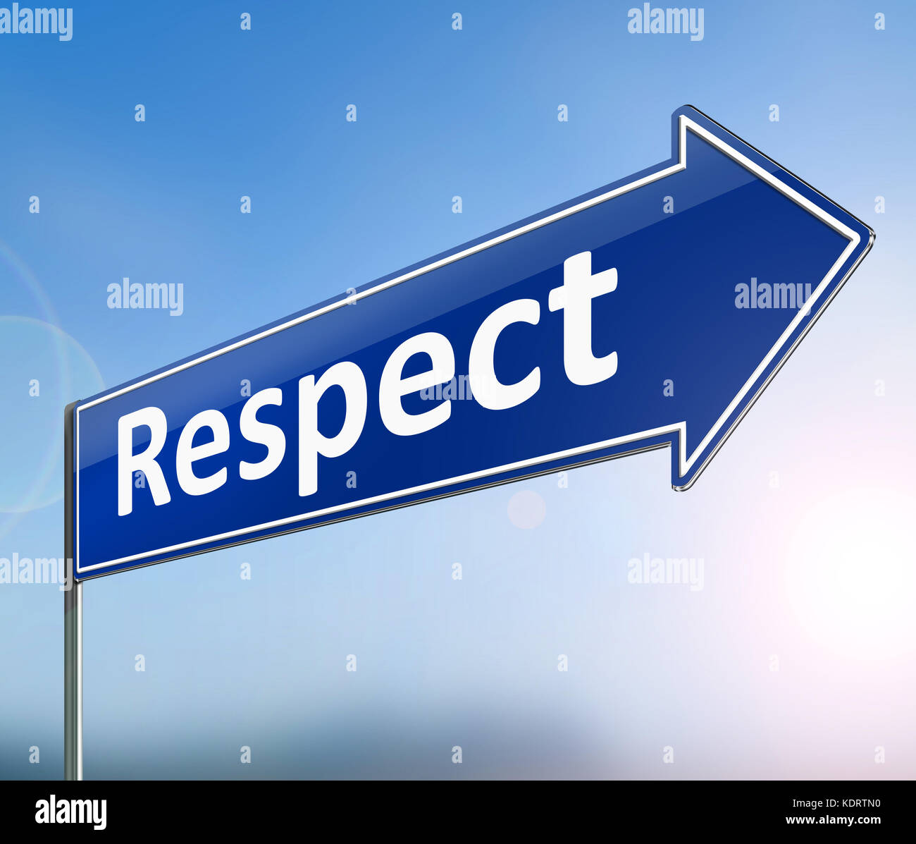 3d Illustration depicting a sign with a respect concept. Stock Photo