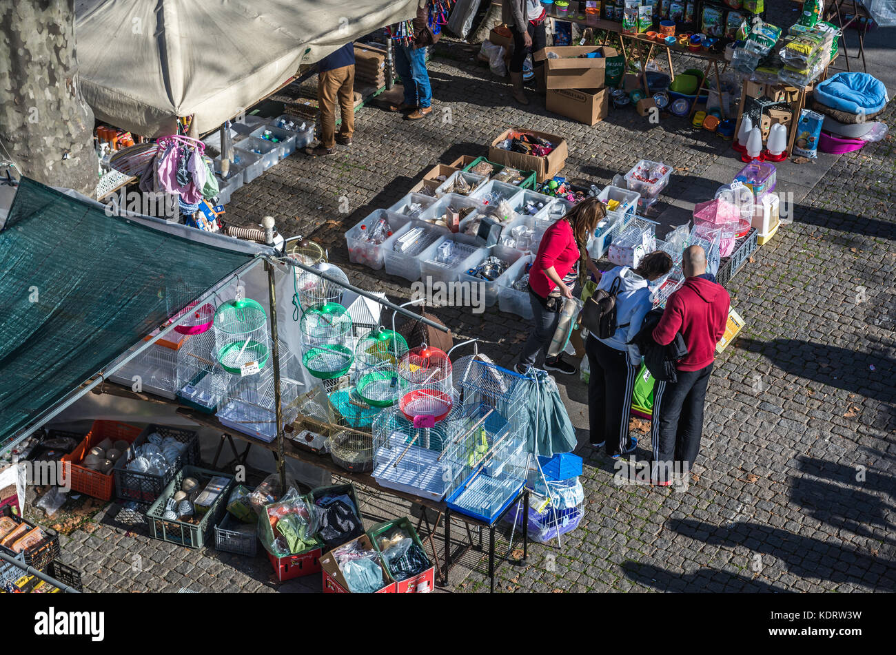 Alameda das Fontainhas pet accessories market in Porto city on Iberian