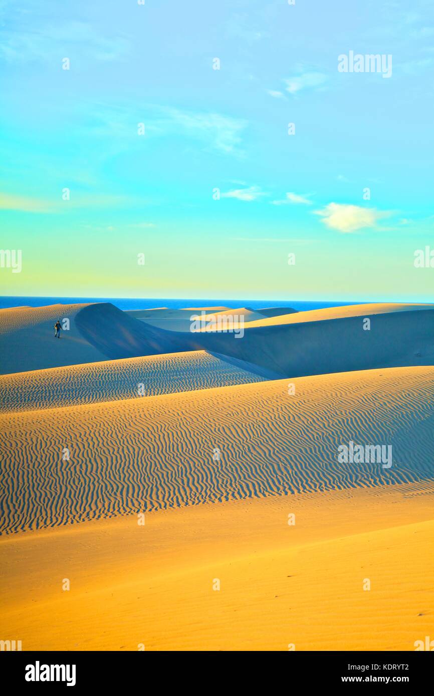 Maspalomas Sand Dunes, Gran Canaria, Canary Islands, Spain, Atlantic Ocean, Europe Stock Photo