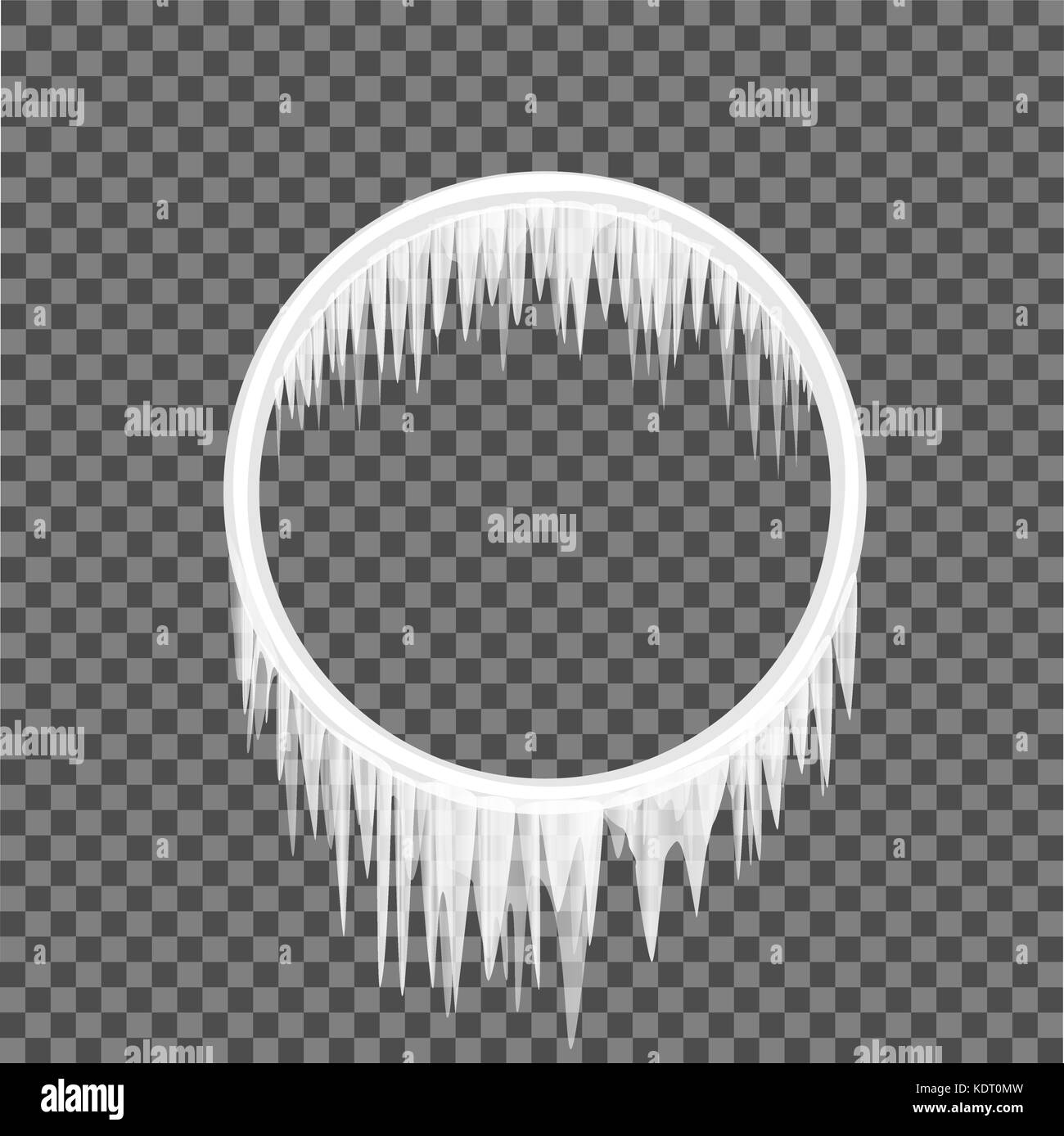 circle frame icicles Stock Vector