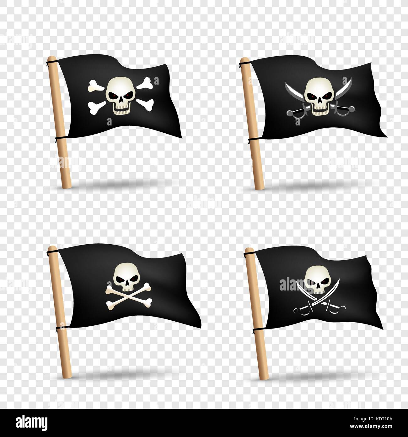 pirates flags set transparent background Stock Vector Image & Art - Alamy