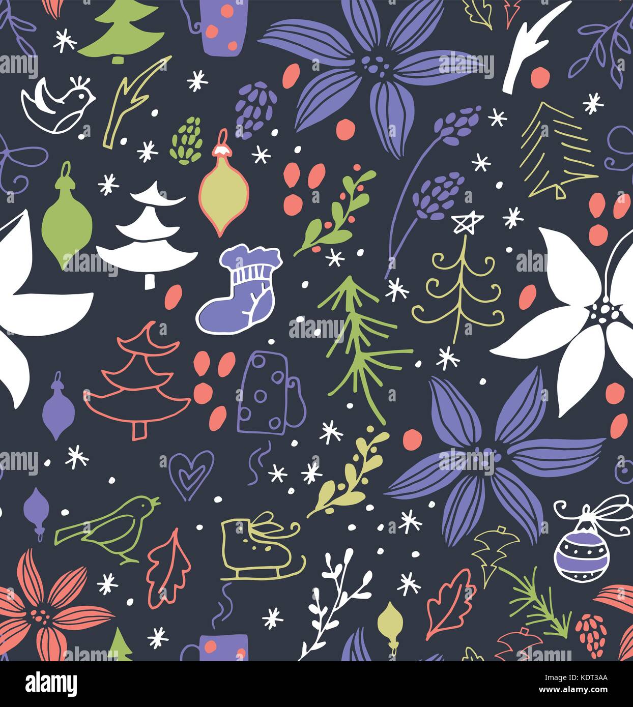 Christmas seamless pattern with fir tree Stock Vector Image & Art - Alamy
