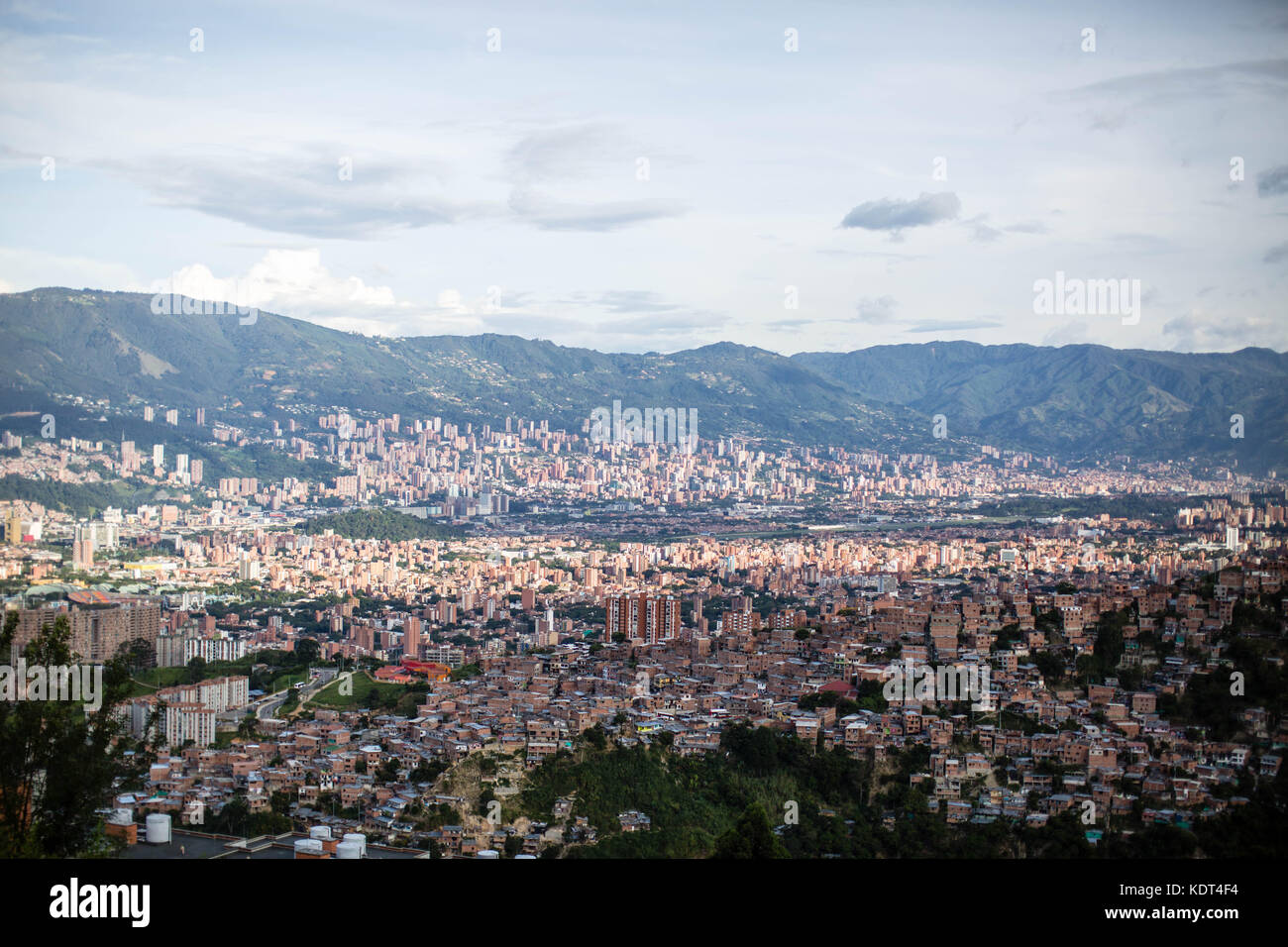 Medellin, Colombia's second largest city with 3 million people in the metropolitan area, has become synonymous with urban renewal. Stock Photo