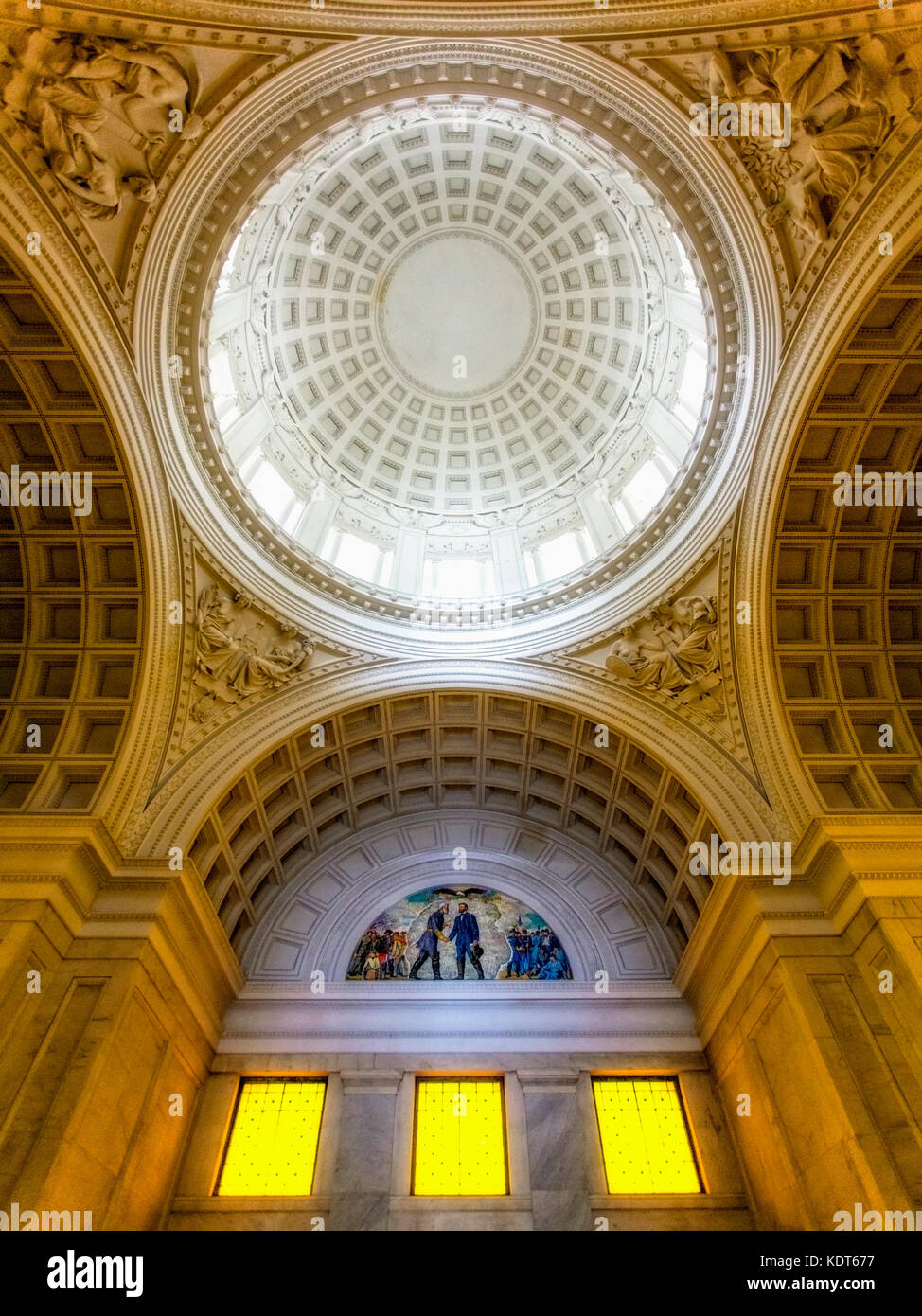 Interior View of Domed Ceiling in Grant's Tomb in New York City Stock Photo