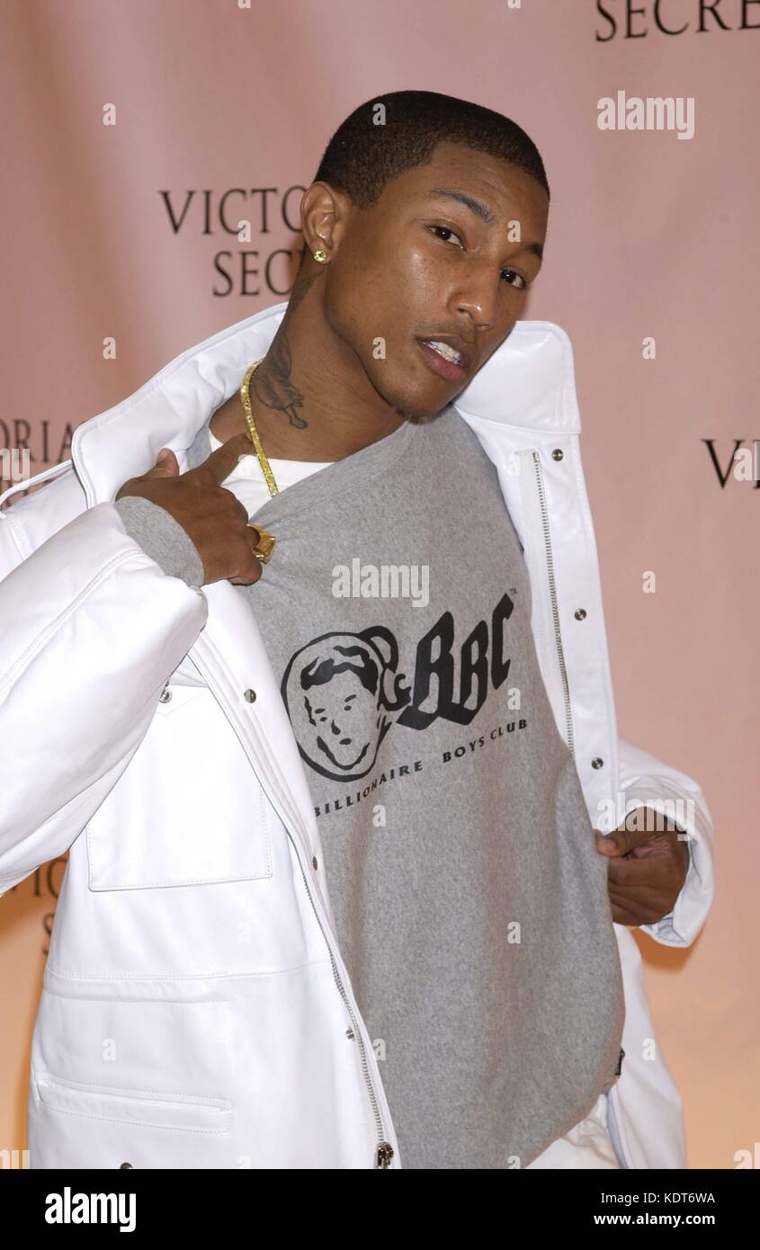 Pharrell Williams arrives to the 2003 Victoria's Secret fashion show to  kick off the Holiday Season