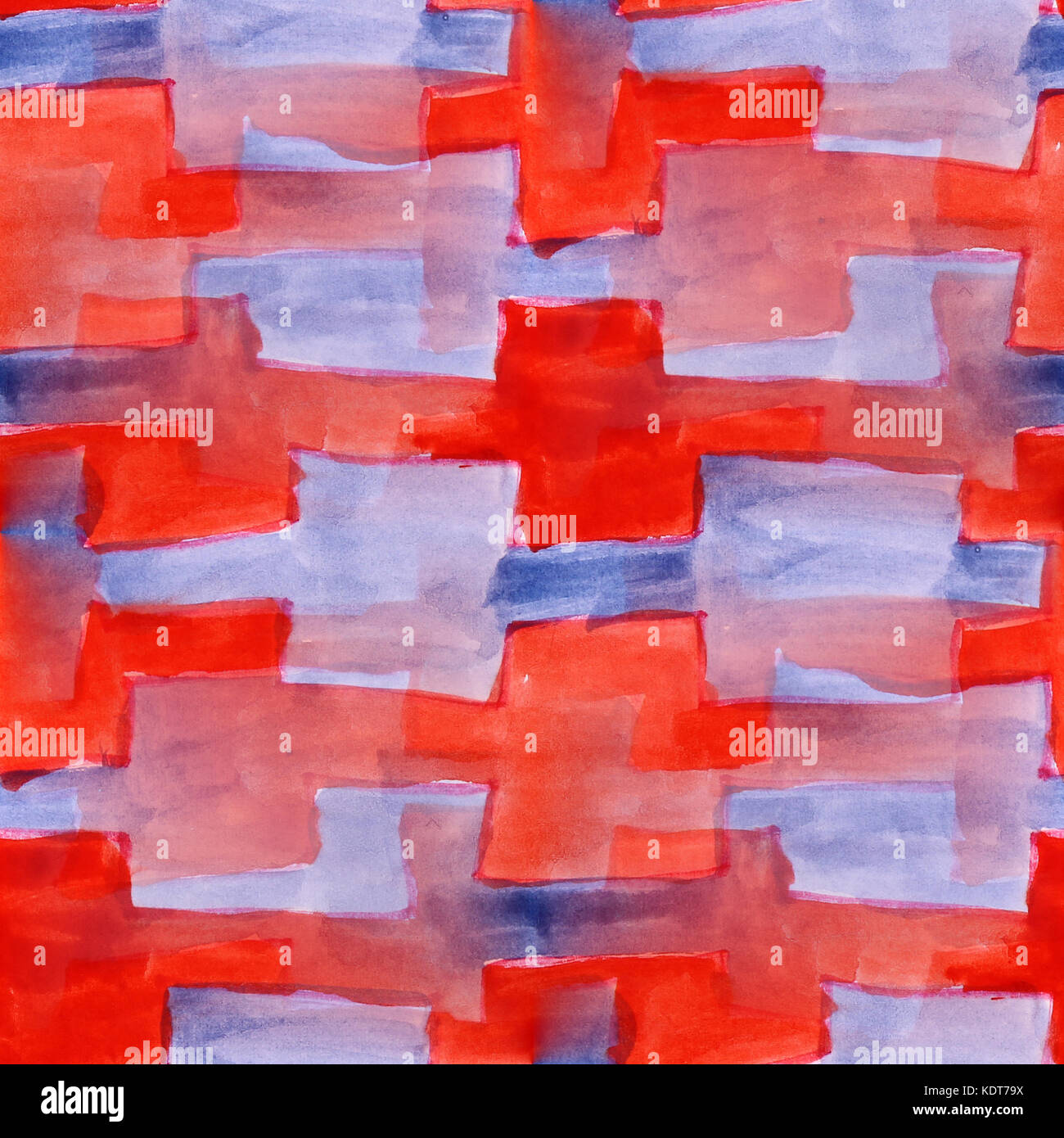 seamless Red figures watercolor artist wallpaper modern texture Stock