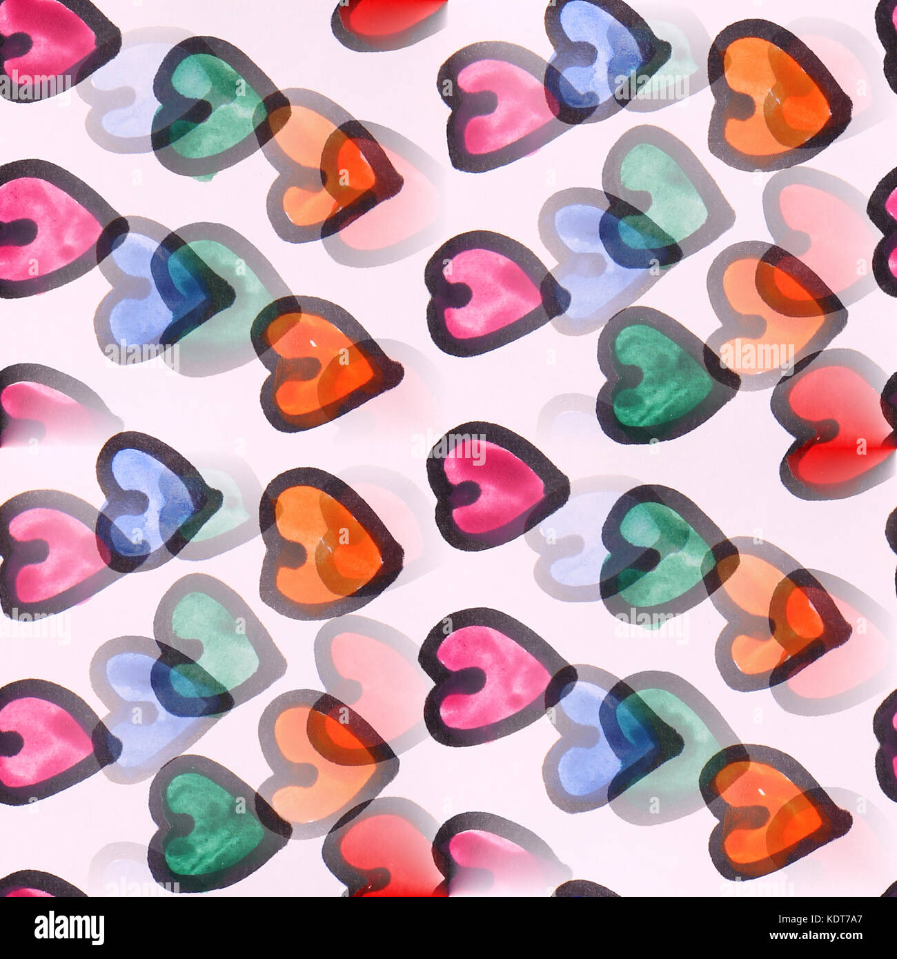 seamless Small hearts watercolor artist wallpaper modern texture Stock ...