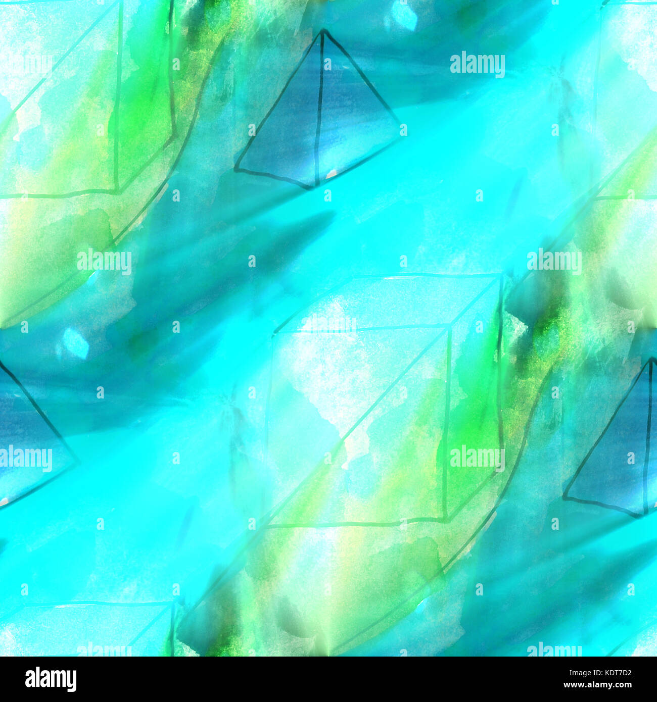 art blue green light background texture watercolor seamless abst Stock