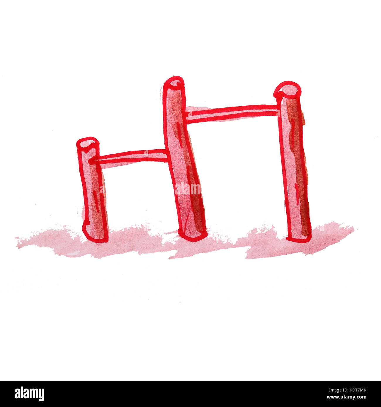horizontal bar parallel bars watercolor drawing cartoon isolated Stock Photo Alamy