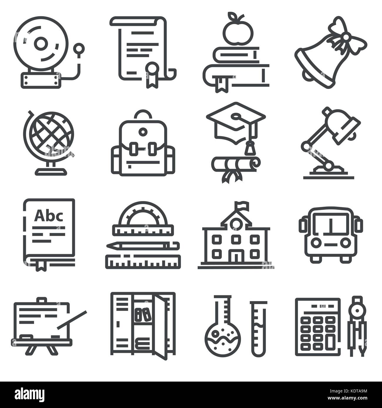 Education Icons Black And White